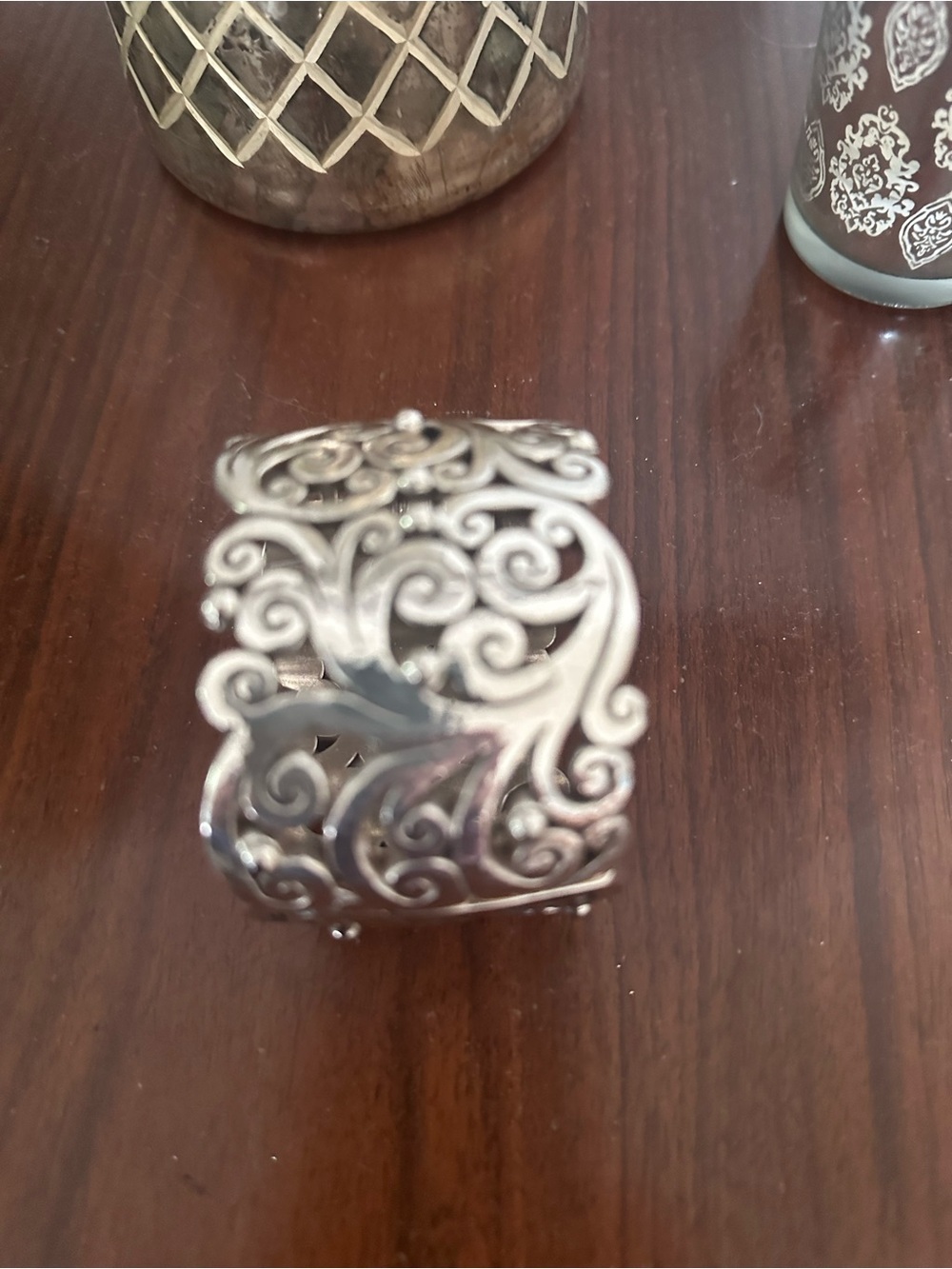 Brighton 🖤 "Madrid Lace" Wide Hinged Bangle Bracelet-Retired - Picture 5 of 6